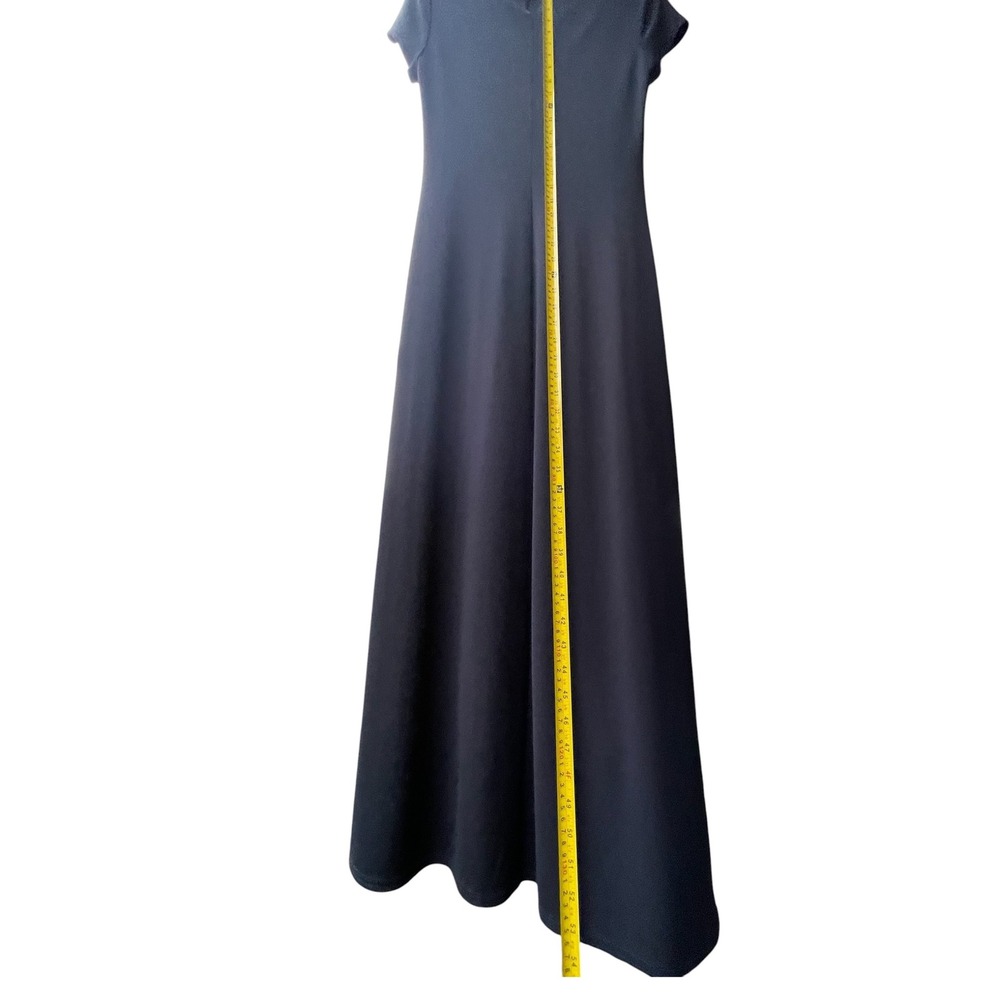 Ann Taylor black Short Sleeve Maxi Dress Keyhole Back Rayon Blend Size 6 - Picture 4 of 8